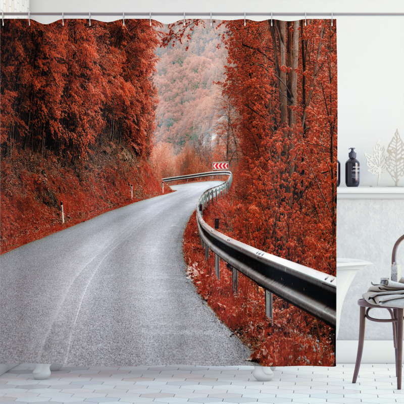 Dreamy Road Travel Theme Shower Curtain