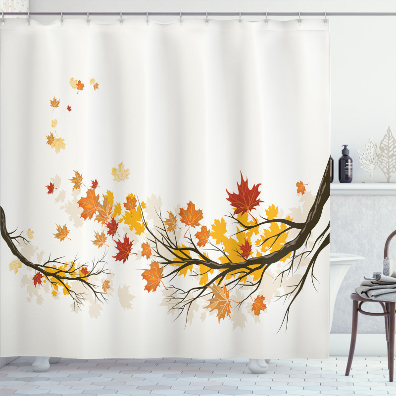 Seasonal Tree Branches Autumn Shower Curtain