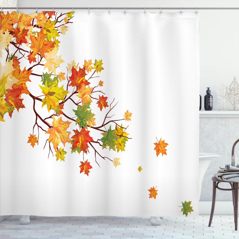 Autumn Foliage Maple Leaf Shower Curtain