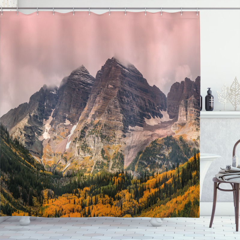 Mountain Forest Scenery Shower Curtain