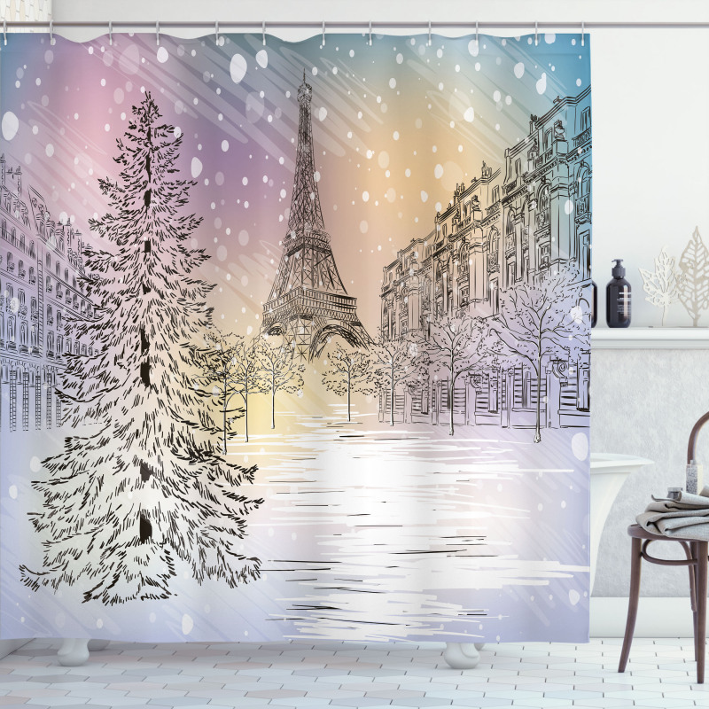 Winter Day at Paris Shower Curtain
