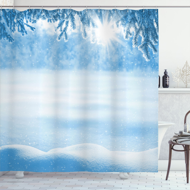 Snow Cold Winter Shower Curtain