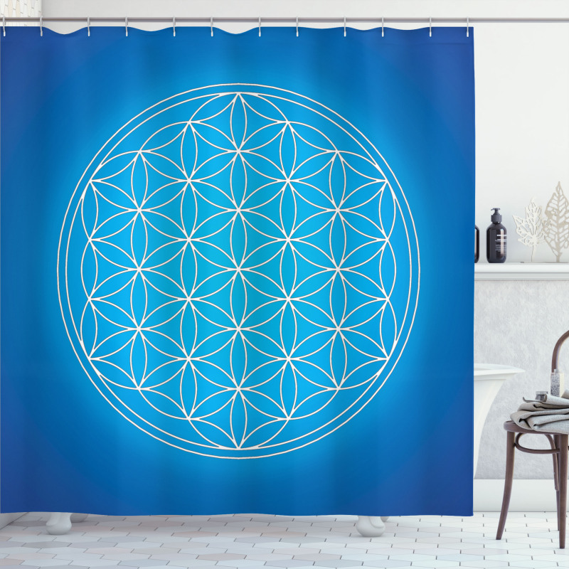 Flower of Life Grid Shower Curtain