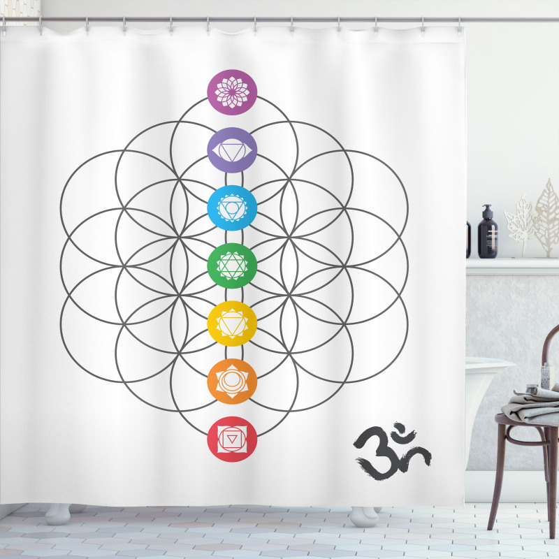 Chakra Point Rings Shower Curtain