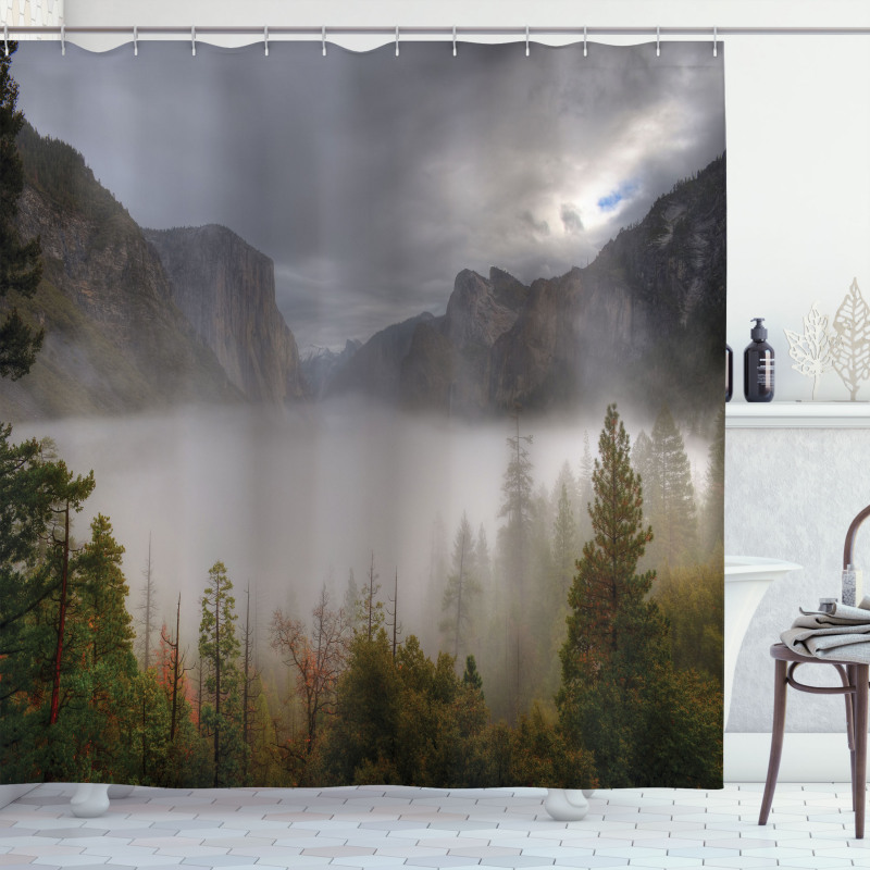 Valley Yosemite in Fall Shower Curtain