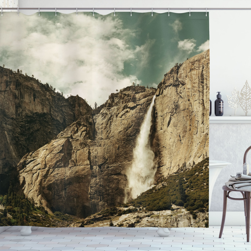 Waterfall Yosemite Park Shower Curtain