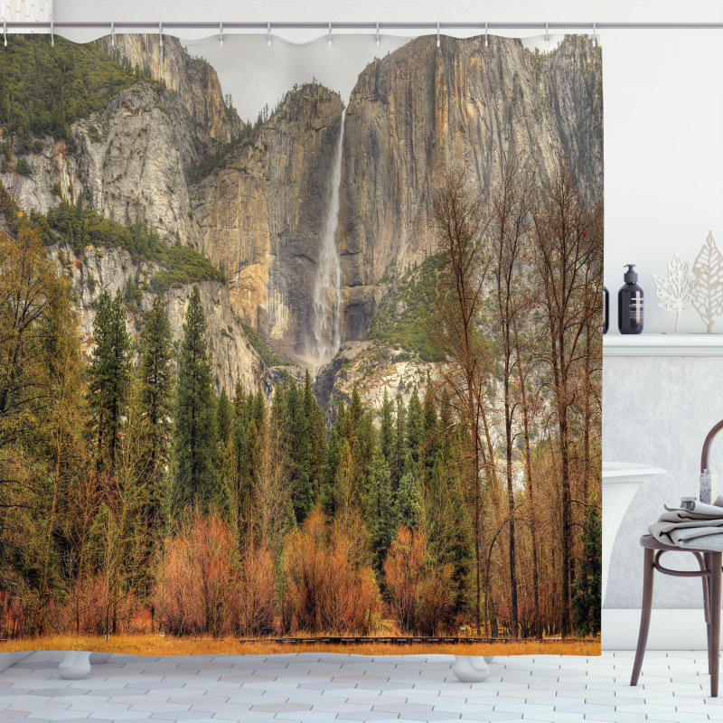 Yosemite Falls Trees Shower Curtain