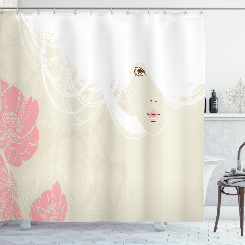 Flowers Romance Bridal Shower Curtain