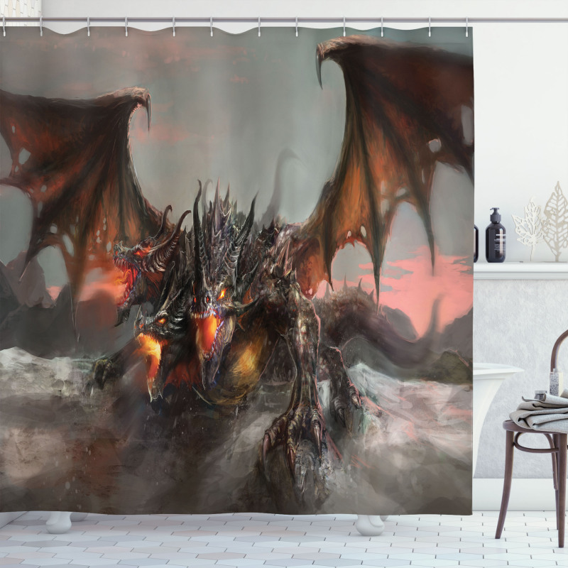 Dragon Monster Shower Curtain