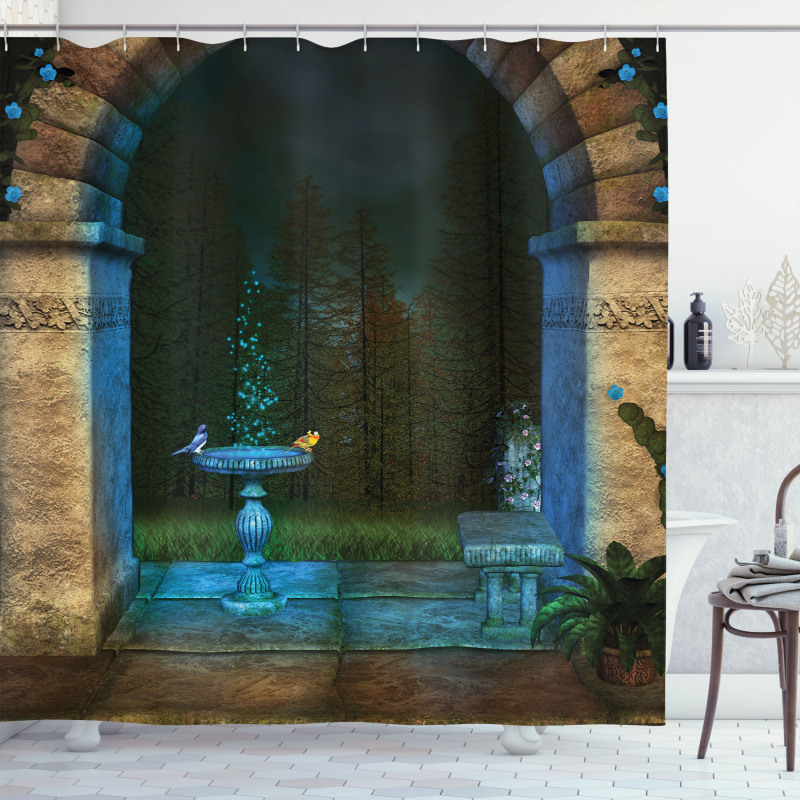Dark Fairytale Forest Shower Curtain