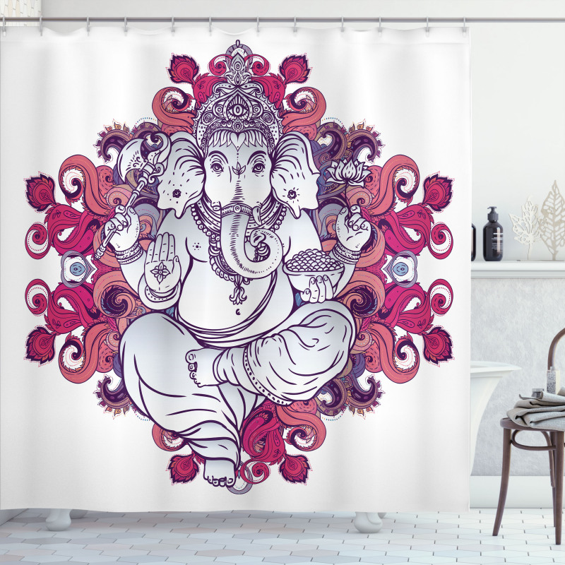 Elephant Eastern Style Shower Curtain