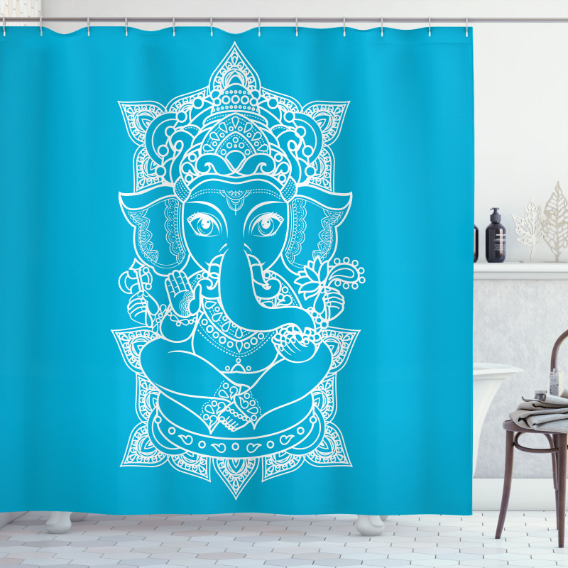 Old Elephant Figure Graphic Shower Curtain