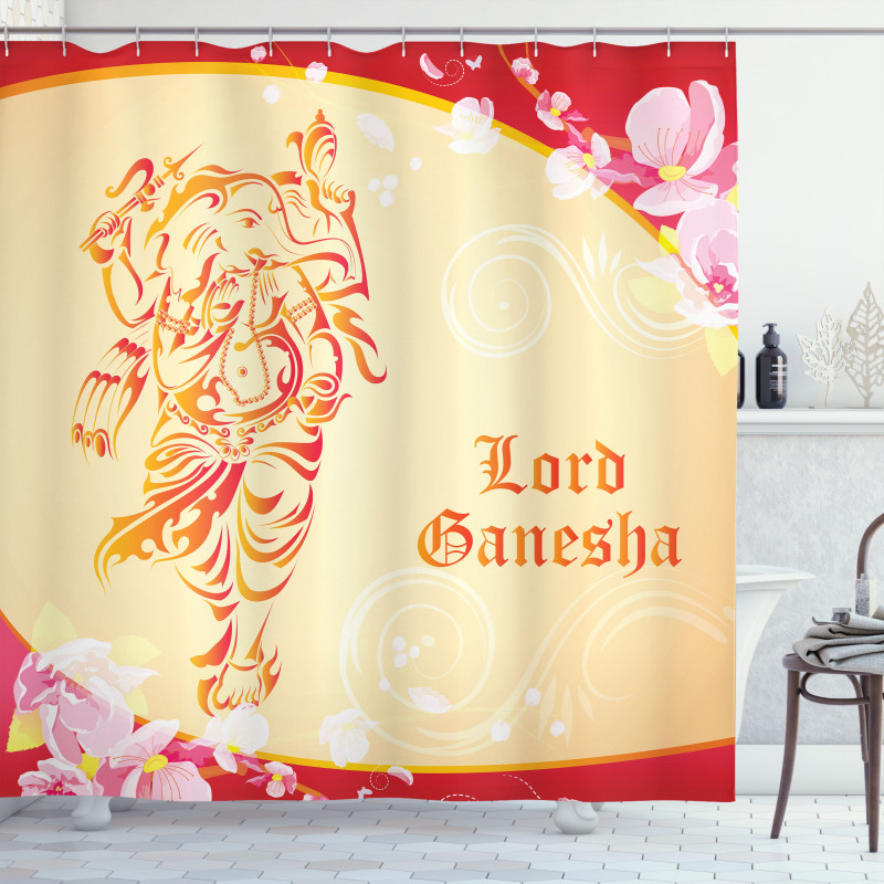 Elephant Pink Blossoms Shower Curtain