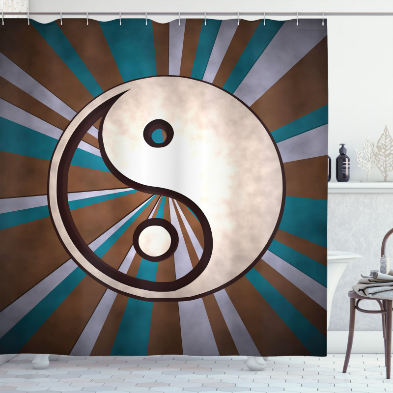 Grungy Retro Hippie Shower Curtain