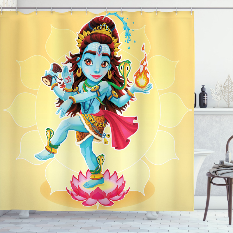 Cartoon Eastern Figure Shower Curtain