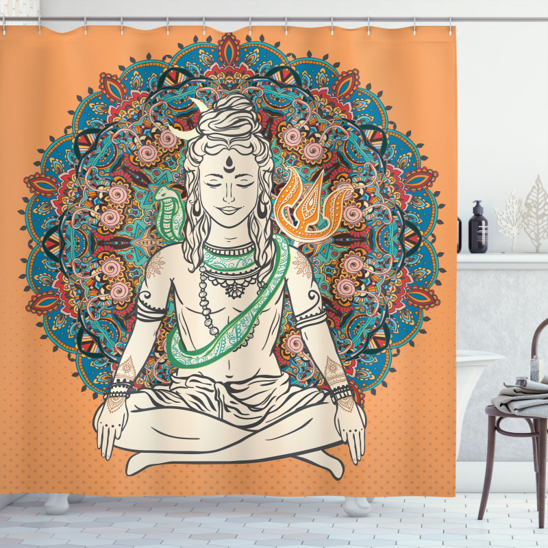 Asian Ancient Bohemian Design Shower Curtain