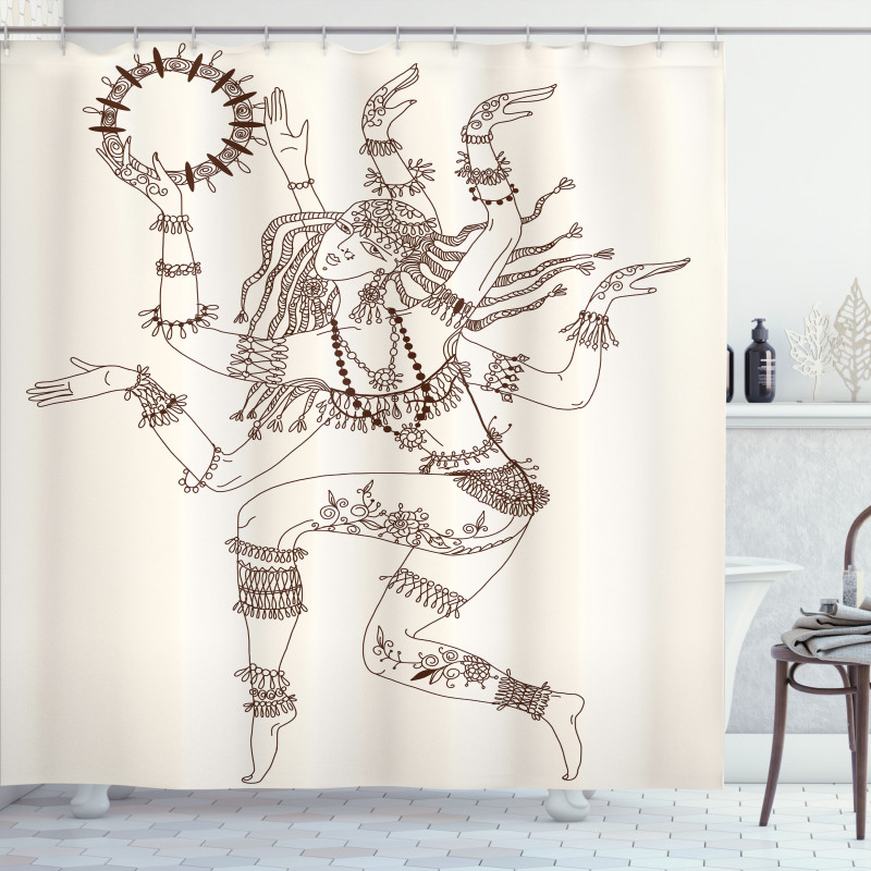 Dancing Eastern Ethnic Shower Curtain