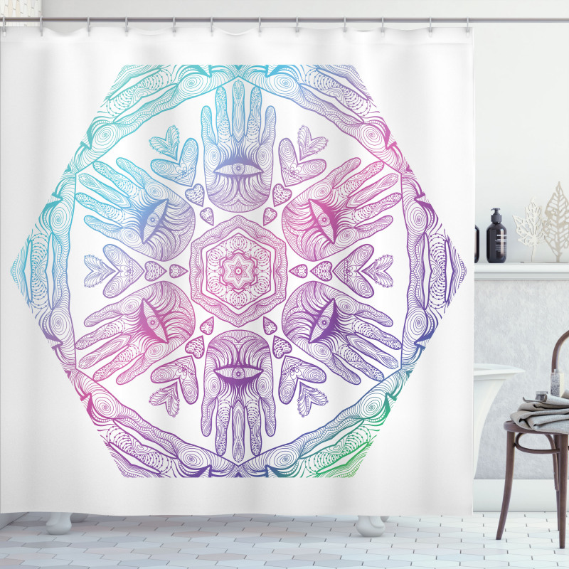 Evil Eye Bohemian Ombre Shower Curtain