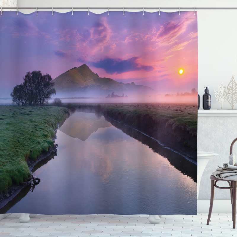 Misty Sunrise Sunnny Sky Shower Curtain