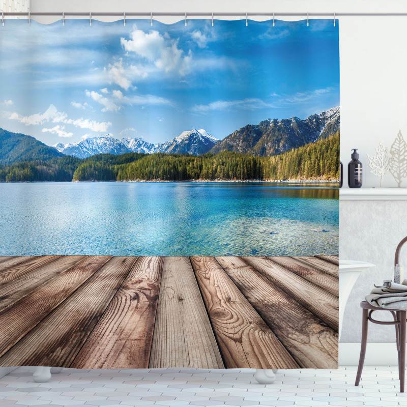 Lake Forest Mountain Shower Curtain