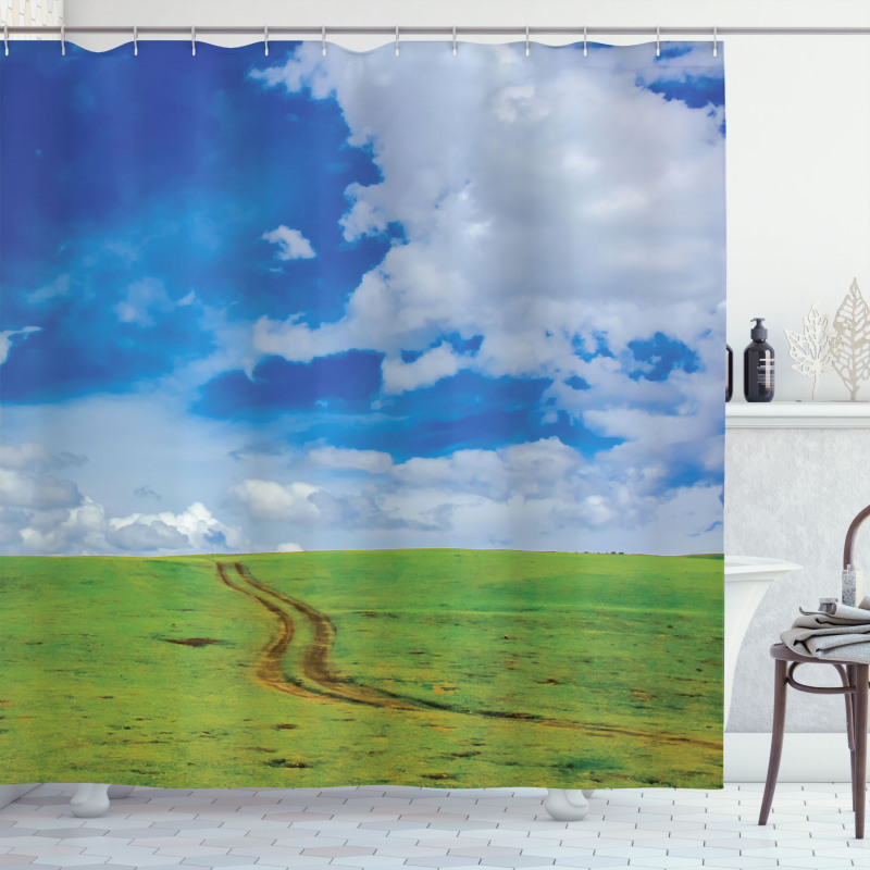 Path in Meadow Rural Shower Curtain