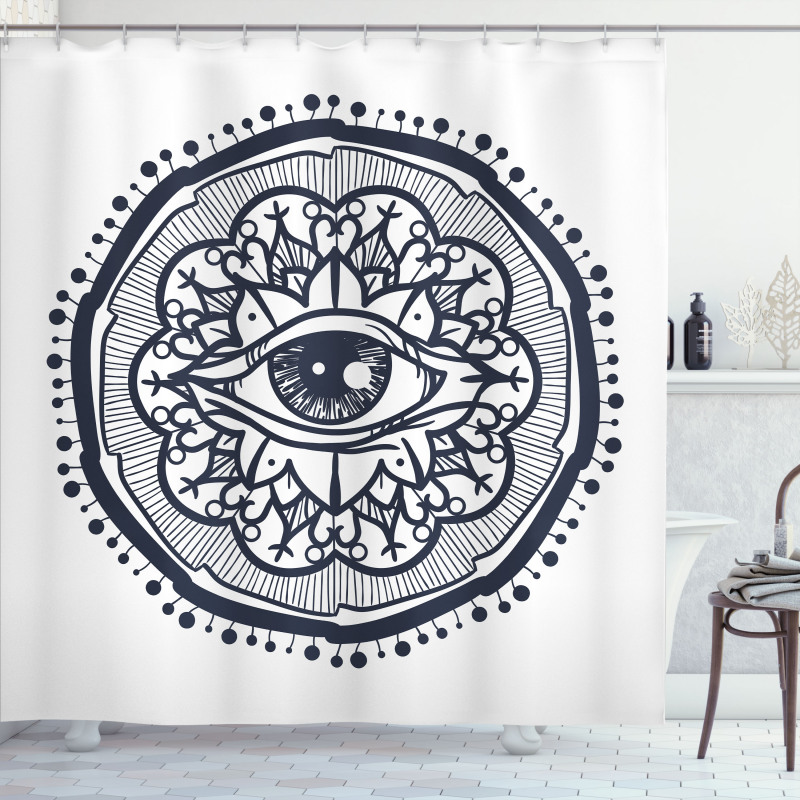 Retro All Seeing Eye Art Shower Curtain