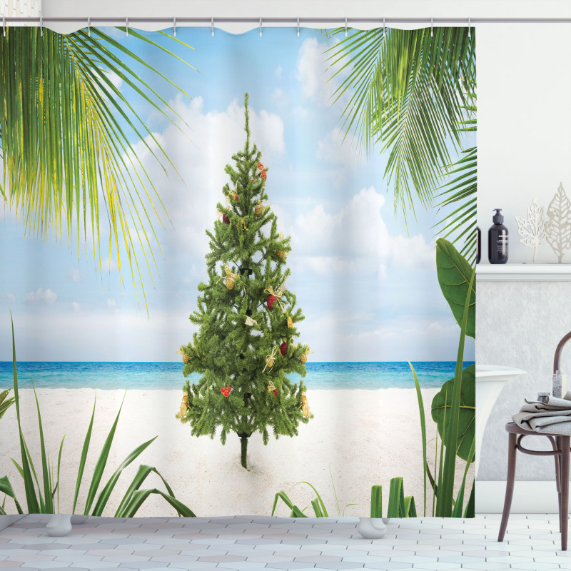 Holiday Party Tree Shower Curtain