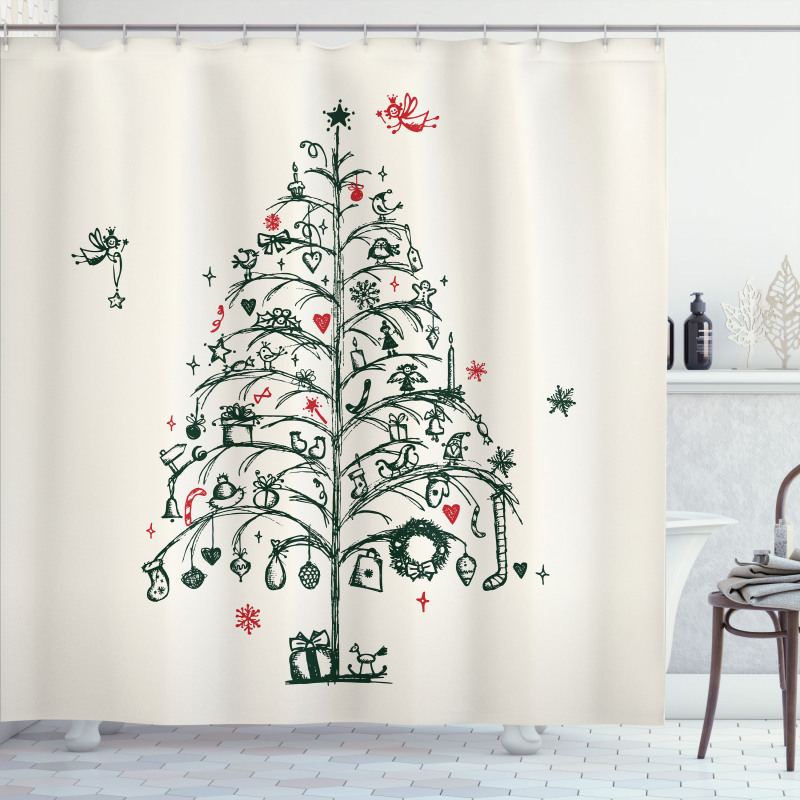 Tree and Fairies Shower Curtain