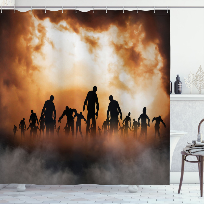 Zombies Misty Shower Curtain