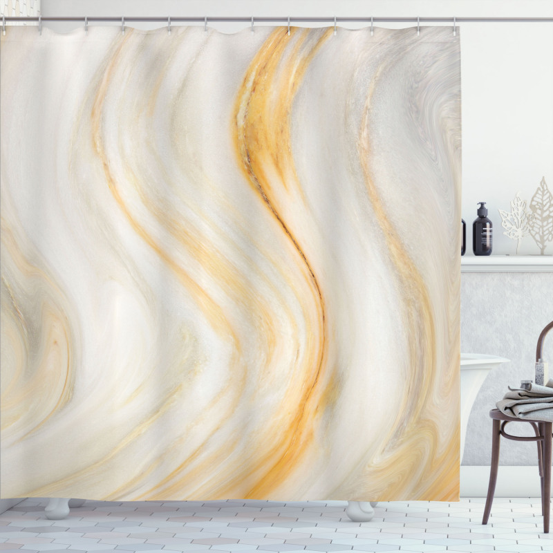 Wavy Marble Effect Shower Curtain