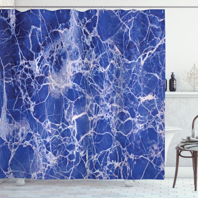 Cracked Marble Pattern Shower Curtain