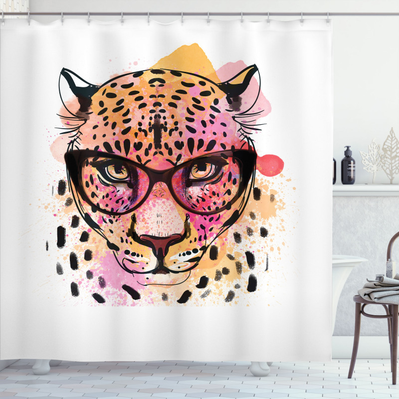 Modern Hipster Leopard Shower Curtain