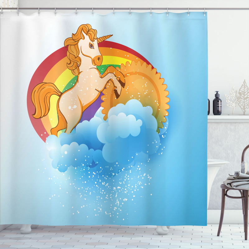 Cartoon Kids Rainbow Shower Curtain