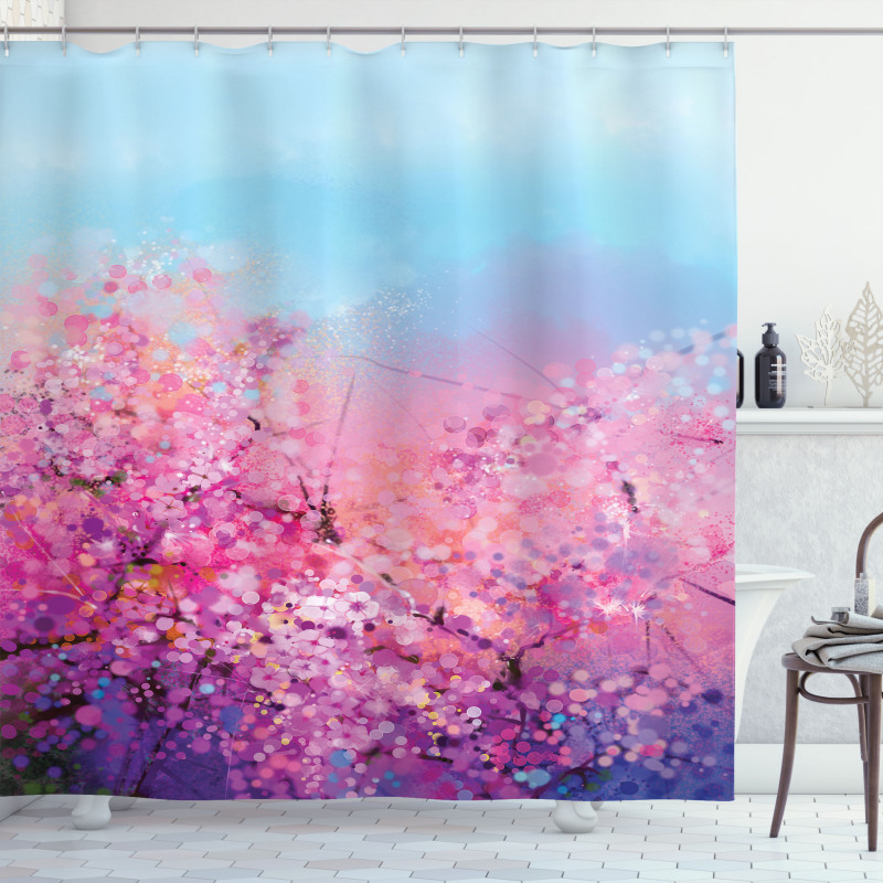 Cherry Spring Theme Shower Curtain