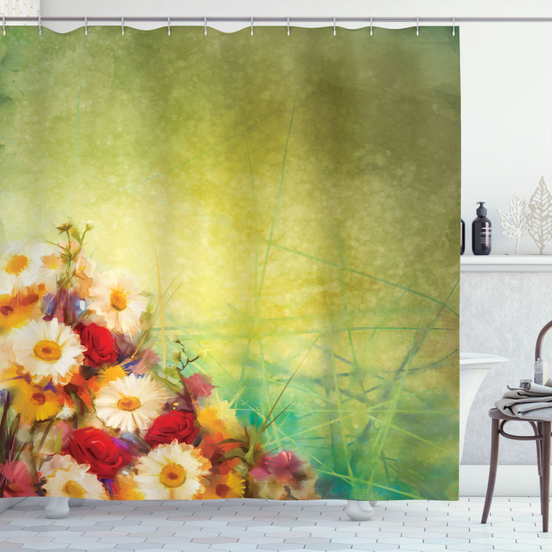 Romantic Flower Bouquet Shower Curtain