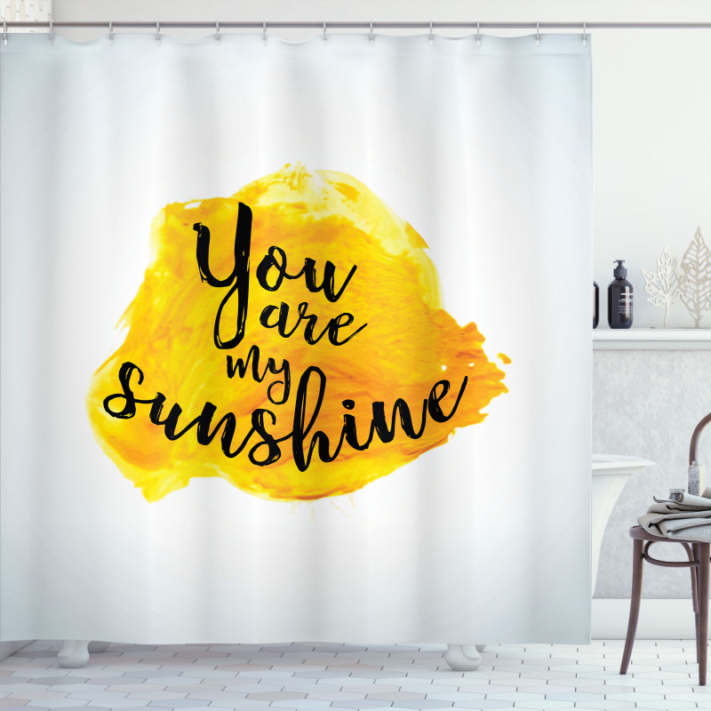 Yellow Grey Romantic Shower Curtain