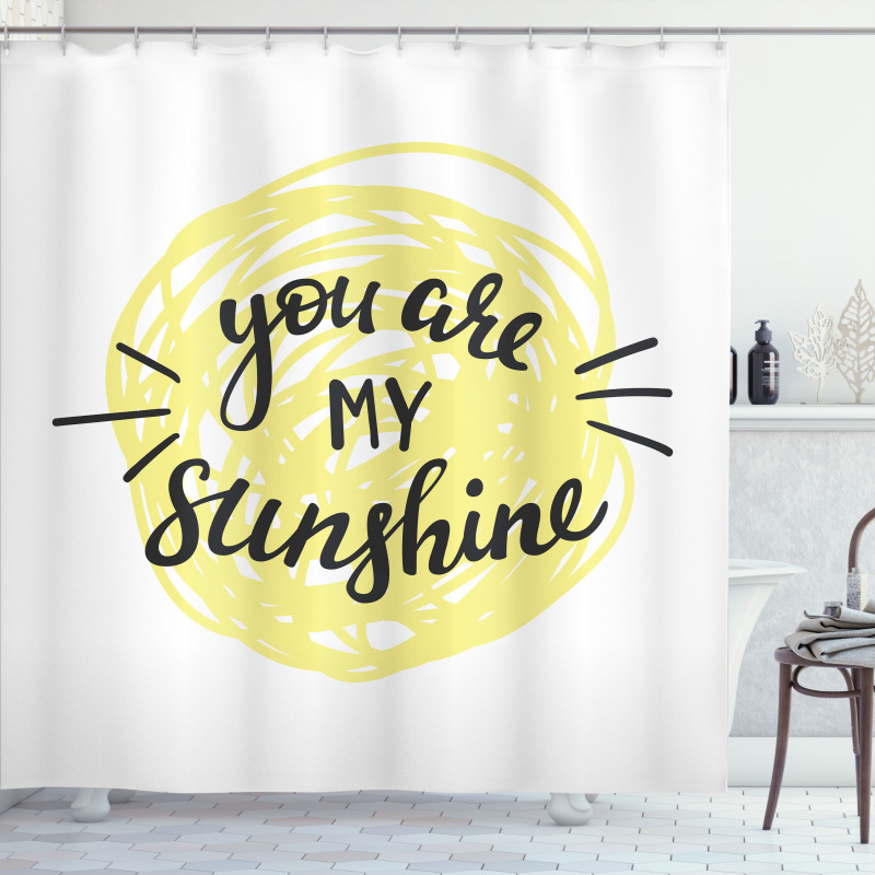 Hand Drawn Sun Romance Shower Curtain