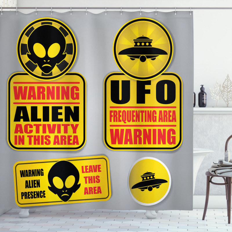 Warning Alien Danger Shower Curtain