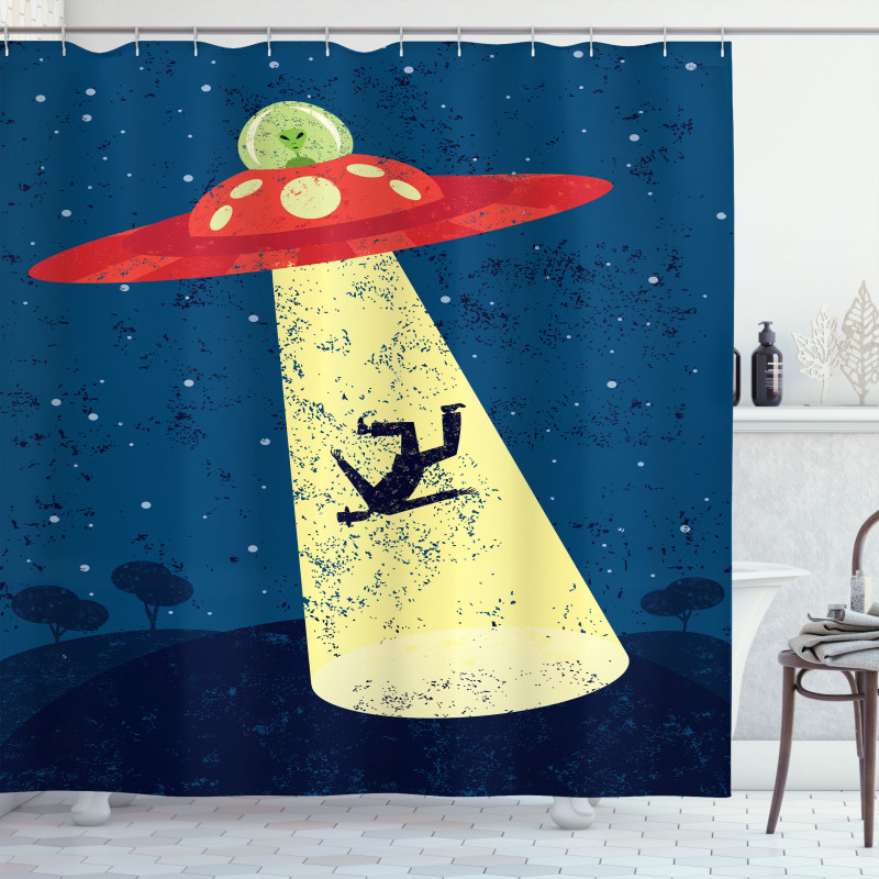 Alien Abduction Space Shower Curtain