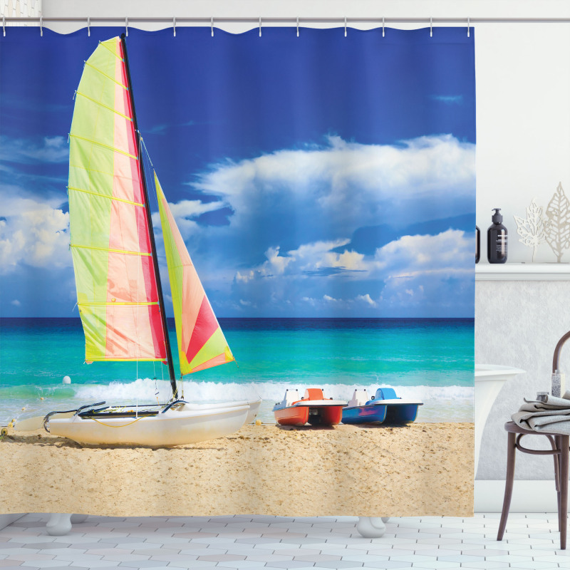 Ocean Sailing Exotic Shower Curtain