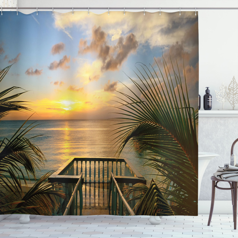 Palms Sunset Scenery Shower Curtain
