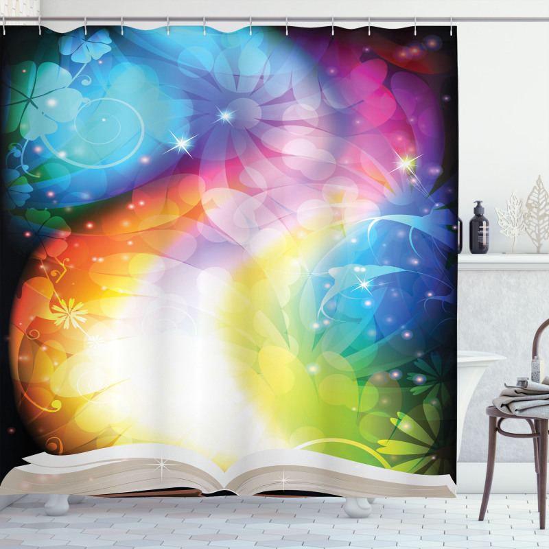 Fairy Tale Book Rainbow Shower Curtain