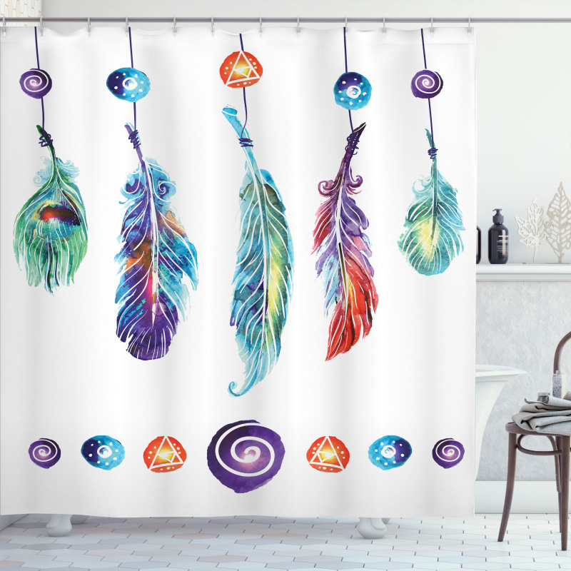 Feather Hippie Shower Curtain