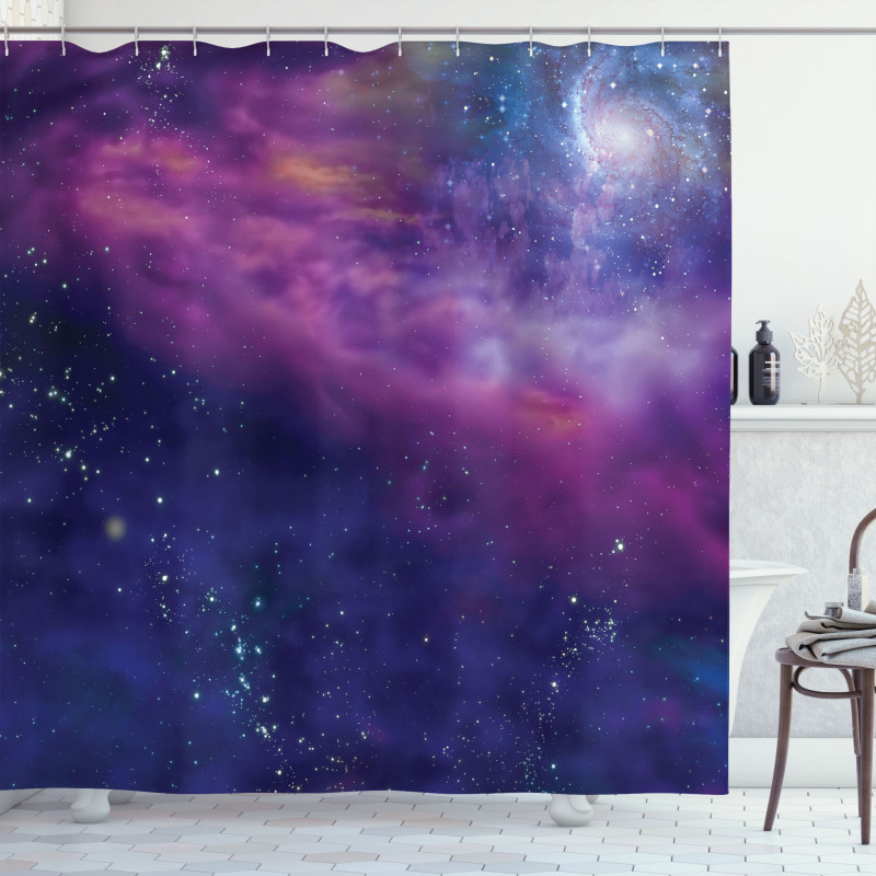 Galaxy Nebula Star Shower Curtain