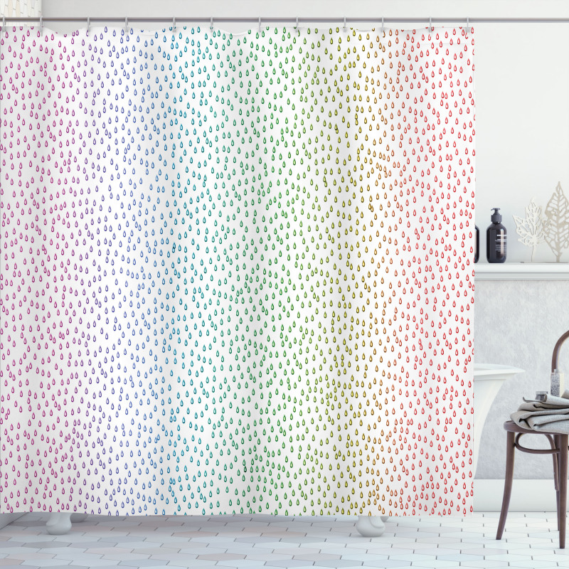 Rainbow Raindrops Shower Curtain