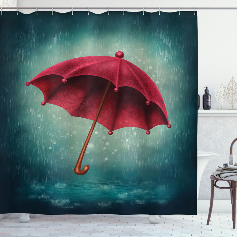 Retro Autumn Umbrella Shower Curtain