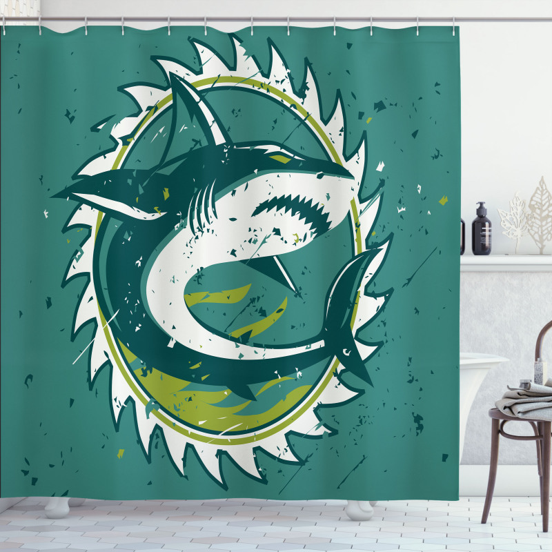 Shark Hunter Marine Art Shower Curtain