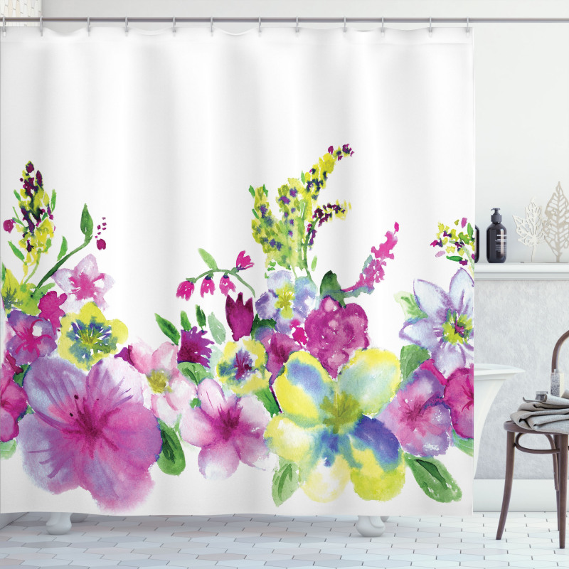 Watercolor Garden Shower Curtain