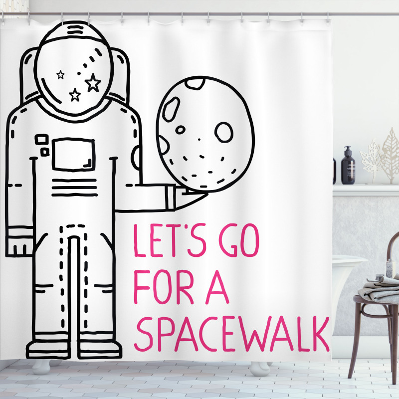 Lets Go for a Spacewalk Shower Curtain