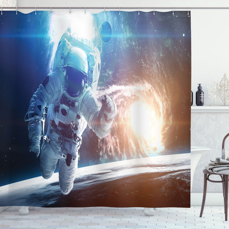 Galaxy Cosmonaut Space Shower Curtain